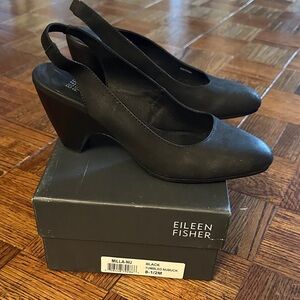 Eileen Fisher Black Slingback Heels